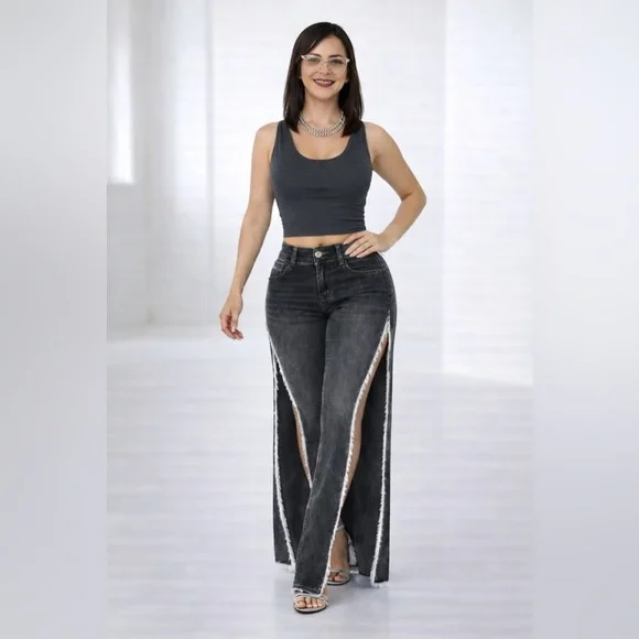 TEMPTATION CUT DENIM Slit Pants – Bold Move Edition - Picture 7 of 15